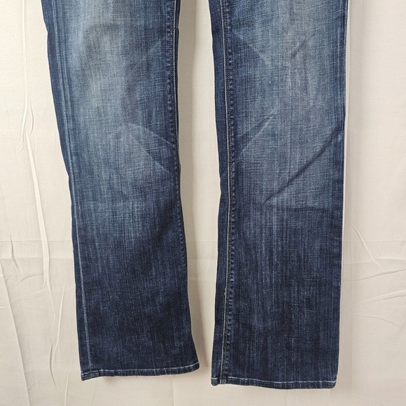 7 For All Mankind Womens Size 30 32x33 High Waist Bootcut Jeans Dark Blue Denim - Picture 2 of 13